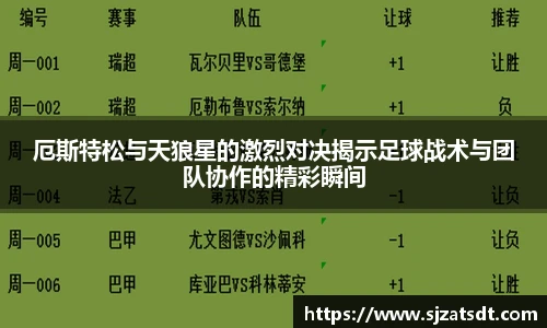 厄斯特松与天狼星的激烈对决揭示足球战术与团队协作的精彩瞬间